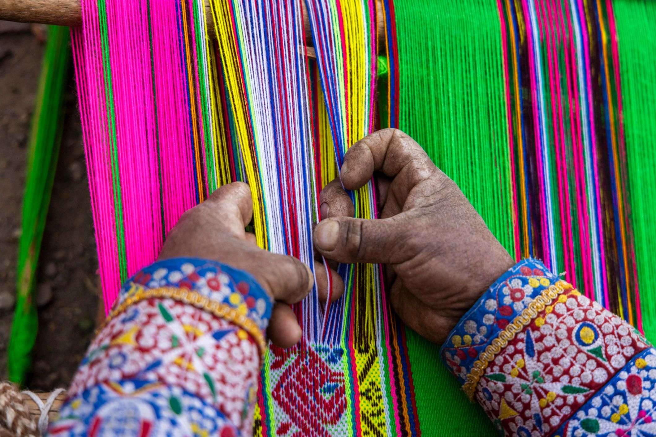 Traditional textile weaving representing cultural knowledge